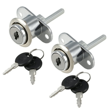 2pcs 3/4" Cylinder Diameter Cabinet Drawer Plunger Lock w Key, Keyed Different