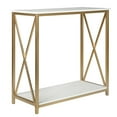 thumbnail image 3 of Tcbosik 2-Tier Console Table Sofa Entry Table with Metal Frame for Home, White & Gold, 3 of 7