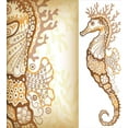 thumbnail image 3 of Animal Duvet Cover Set, Seahorse Marine Fishes Exotic Ocean Underwater World Aquatic Illustration, Decorative 3 Piece Bedding Set with 2 Pillow Shams, Queen Size, Cream Brown, by Ambesonne, 3 of 3