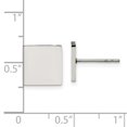 thumbnail image 3 of White Stainless Steel Earring Button Women'S 9 mm Polished Square Post Earrings, 3 of 3