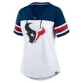 thumbnail image 2 of Women's Fanatics White/Navy Houston Texans Athena Rhinestone Lace-Up V-Neck T-Shirt, 2 of 3