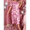 thumbnail image 4 of Plus Size Women's Love Heart Printed T-Shirt Dress For Sleepwear, 4 of 5