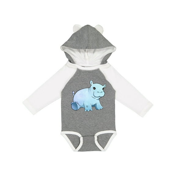 Inktastic Cute Baby Hippo Boys or Girls Long Sleeve Baby Bodysuit