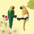 thumbnail image 4 of Parrot Mural de estilo europeo para jardín, fondo de pared, gancho para colgar en la pared, colgante de resina amarilla, 4 of 5