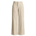 thumbnail image 6 of Women's Wide Leg Linen Pants Striped Printed High Waist Straight Leg Pants Dressy Casual Linen Trousers with Pockets, 6 of 6