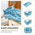thumbnail image 2 of Yayeee Collapsible Cube Storage Bin with Lid Fabric Closet Decorative Basket with Handles, Green Watercolor Ocean Waves, 2 of 7