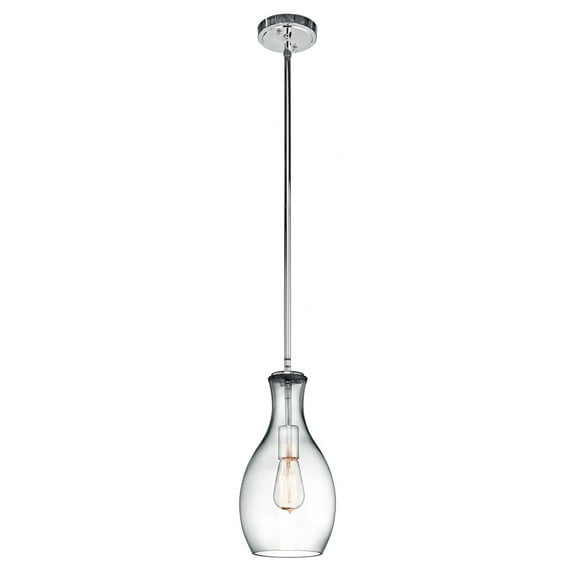 42456CHCLR Kichler Lighting Everly - 1 Light Mini Pendant - with Transitional inspirations - 13.75 inches tall by 7 inches wide-Chrome Finish-Clear