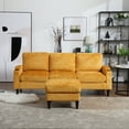 thumbnail image 4 of Holaki Couch,77.36" Chenille Room Sectional SofaConvertible L Shaped 3-Seat Bench Sofa Couch with Storage Chaise Upholstered Couches,Comfy Polyester Upholstered Sofa Sleeper for Bedroom,Office,Yellow, 4 of 8