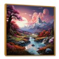 thumbnail image 2 of Designart "Moonlit Fantasy In The Mountain Charm" Landscape Mountains Floater Framed Wall Decor, 2 of 5