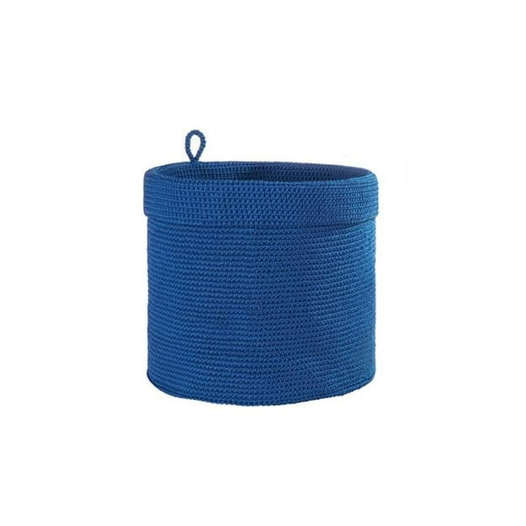 12 x 12 in. Mode Crochet Round Basket&#44; Cobalt Blue