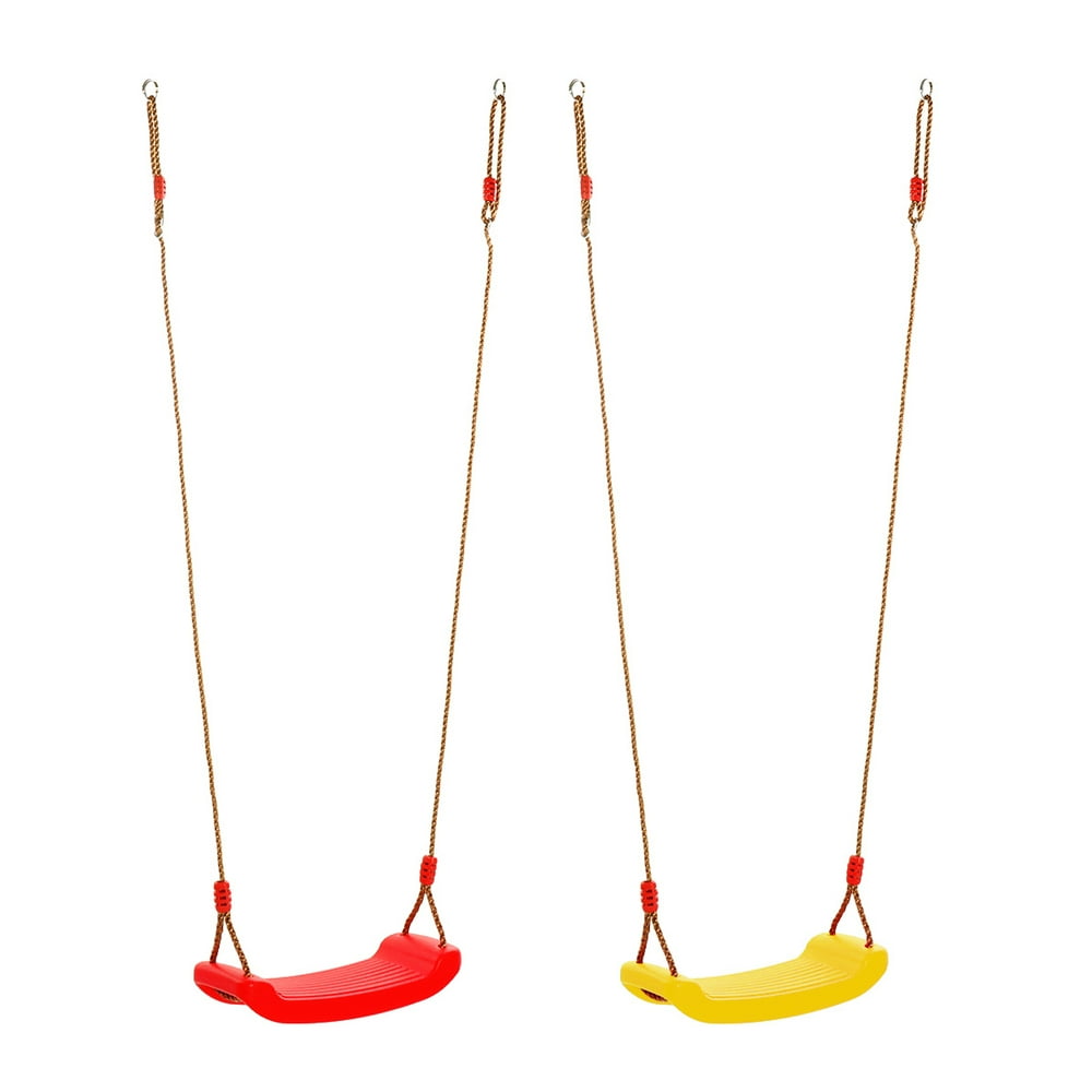 Outdoor Plastic Swing with Adjustable Hemp Rope, Child Outdoor Garden Tree Swing Rope Seat Swing