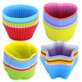 thumbnail image 1 of Muffin Liners - 32-Pack Of Reusable Baking Cups, Silicone Baking Molds, Muffin Molds, Cupcake Liners, 1 of 7
