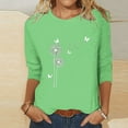 thumbnail image 1 of DPTALR T-shirt Imprimé pour Femmes Blouse à Manches 3/4 Col Rond Hauts Décontractés, 1 of 3