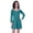 Teal Green, variant on Moomaya Womens Full Sleeve Shift Dress w/ V neck Cotton Casual Summer Dresses - HE