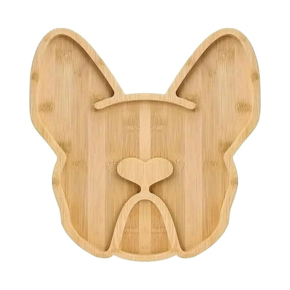 Homelife French Bulldog Cheese Board 12" Wooden Charcuterie Board Appetizers Serving Tray for Cheese Snacks Fruits Unique Cheese Platter Housewarming Gift