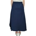thumbnail image 6 of Bimba Women's Asymmetrical Denim Long Flared Navy Blue Skirt with Pockets-S, 6 of 6