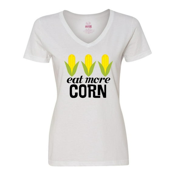 Inktastic Eat More Corn Women's V-Neck T-Shirt
