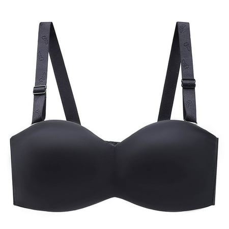 Tumotour Full Coverage Bra For Women Adjustable Strap No Steel Ring Gathering Wireless Breast Small Cup Underwear Solid Color Thin Breathable Comfortable Seamless Push-Up Comfortable Daily Bra
