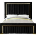 thumbnail image 5 of Meridian Furniture Dolce Solid Wood and Velvet Queen Bed in Black, 5 of 5