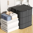 thumbnail image 4 of 140L Extra Large Fabric Storage Bag, Foldable Portable Clothing Organizer with Reinforced Handles & Zipper for Bedroom Comforters, Blankets, Pillows, Toys, Clothes Organizer, Storage Wardrobe 1 Pack, 4 of 12