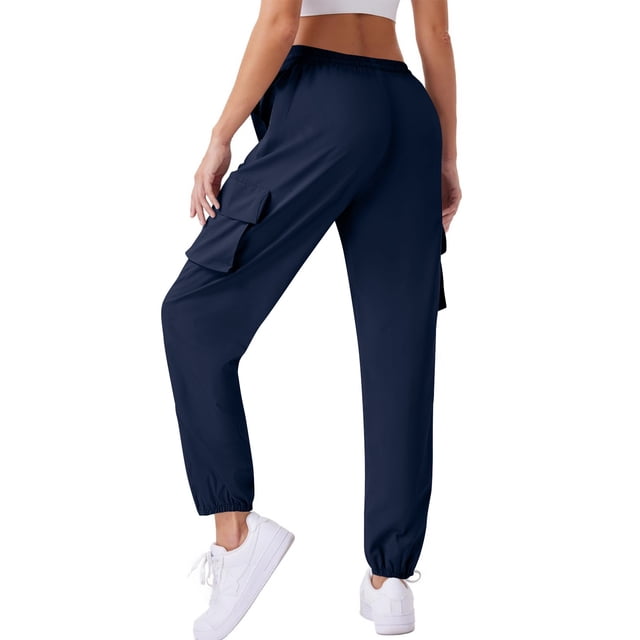 Karight Pantalon de Randonnée pour Femmes Séchage Rapide Léger Cargo UPF 50 Résistant à l'Eau Poches Zippées pour Golf Voyage Travail Camping