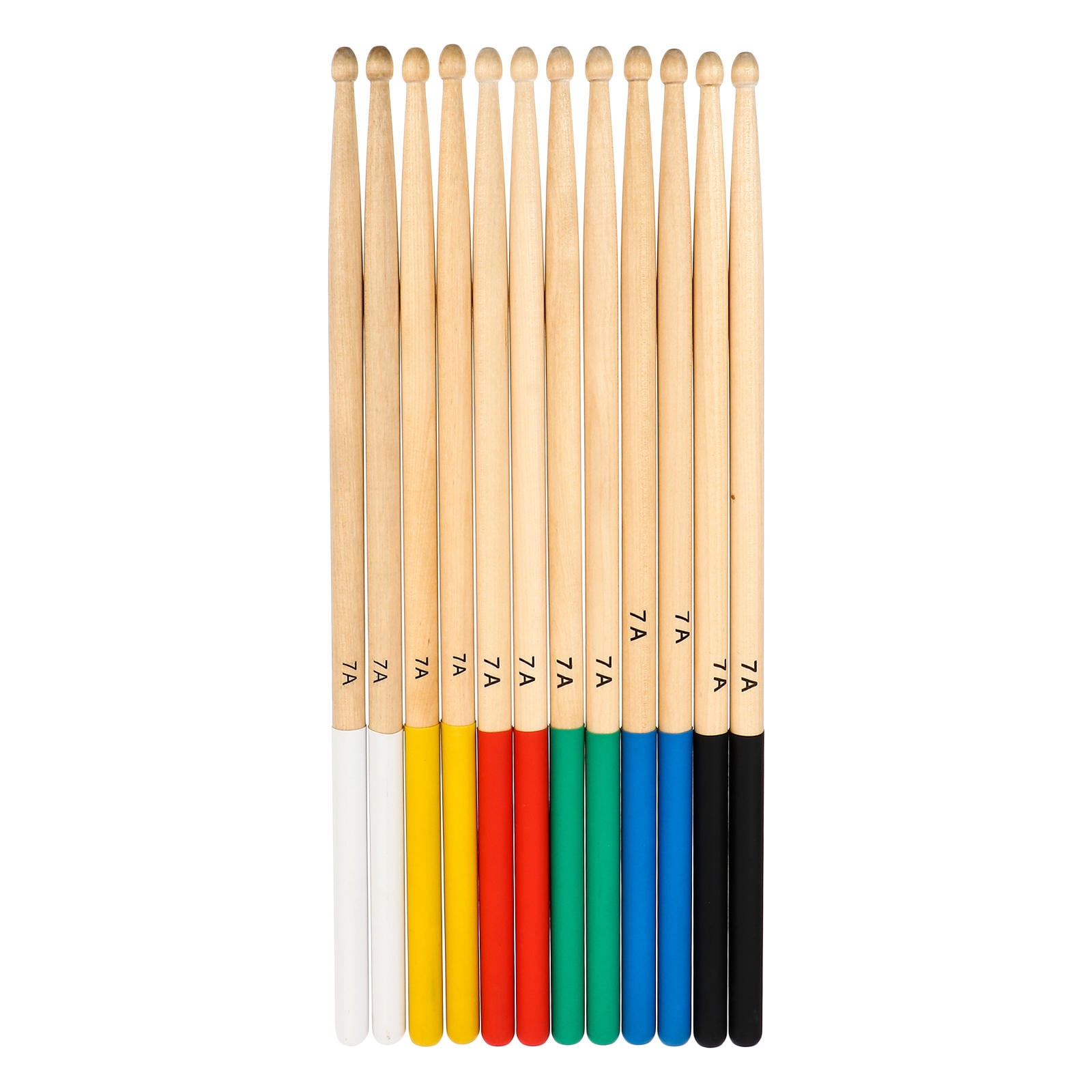 HEATSHAKING 6 Pairs Maple Wooden Colored Drumsticks for Drums 11.8In Non Skid Grip Ideal Practice Performances