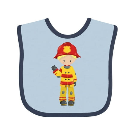 

Inktastic Fireman Firefighter Firefighting Blond Hair Gift Baby Boy Bib
