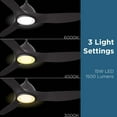 thumbnail image 5 of ProMounts 52 in. WIFI 3-Blade Smart Ceiling Fan with Reversible Motor, 6 Speeds and 3 Color Temperatures, App Control, Black, 5 of 11
