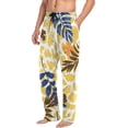 thumbnail image 5 of Men's Pajama Pants with Pockets Sleepwear Lounge Pants Stretch Casual Tropical Floral Leaves Exotic Leopard Skin, 5 of 7
