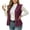 Wine, variant on Women's Cozy Fleece Sleeveless Vest V Neck Open Front Loose Fit Plush Waistcoat Casual Fall Winter Warm Layering Gilet Outerwear Wine