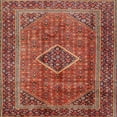 thumbnail image 1 of Ahgly Company Indoor Square Traditional Orange Brown Medallion Area Rugs, 4' Square, 1 of 6