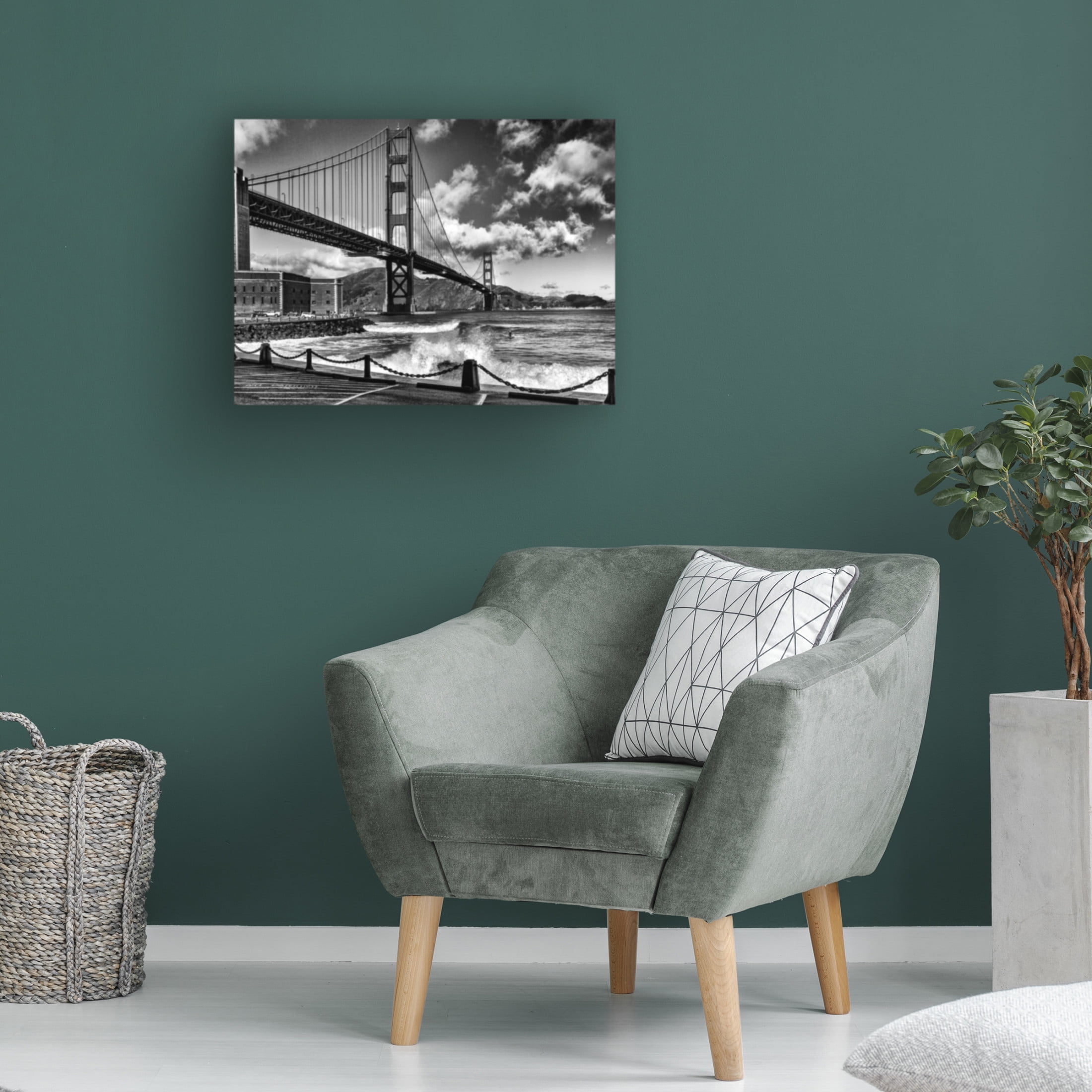 Trademark Fine Art Jois Domont Surfing under the Golden Gate Bridge Canvas Wall Art