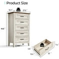 thumbnail image 2 of Zzistar Commode à 5 Tiroirs pour Chambre, avec Poignées en Métal, Commode, Commode Haute, 2 of 7