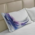 thumbnail image 2 of Abstract Knitted Quilt Pillowcover, Cool Wave Like Ombre Design Vibrant Color Dots Art, Standard King Size Pillow Cover for Bedroom, 36" x 20", Purple Blue and White, by Ambesonne, 2 of 2