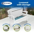thumbnail image 2 of Suncast Elements Resin Outdoor Loveseat with Storage, White, 2 of 7