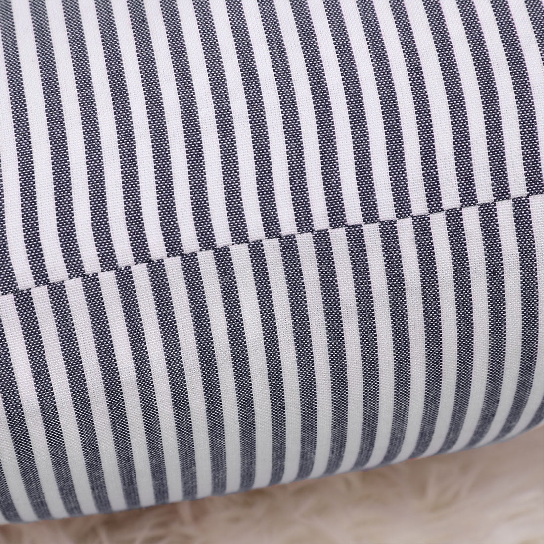 Unique Bargains Canvas Decorative Throw Pillow Cover 2-Pack Blue and White 12" x 20"