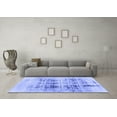 thumbnail image 3 of Ahgly Company Machine Washable Indoor Square Abstract Blue Modern Area Rugs, 4' Square, 3 of 4