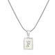 thumbnail image 1 of Cadena de hueso de serpiente de acero inoxidable, collar de 26 letras, colgante de letra mayúscula de concha cuadrada de estilo europeo y americano para mujer ins, 1 of 6
