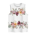 thumbnail image 3 of Snorda Débardeurs pour Femmes Grande Taille Mode Féminine Décontractée Été Imprimé Sans Manches Col Rond Haut Blouse Débardeur P-5TG, 3 of 5