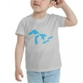 thumbnail image 3 of Map of Great Lakes Lake Champlains Funny Toddler T-Shirts for Boys Girls (Gray, 5/6T), 3 of 5