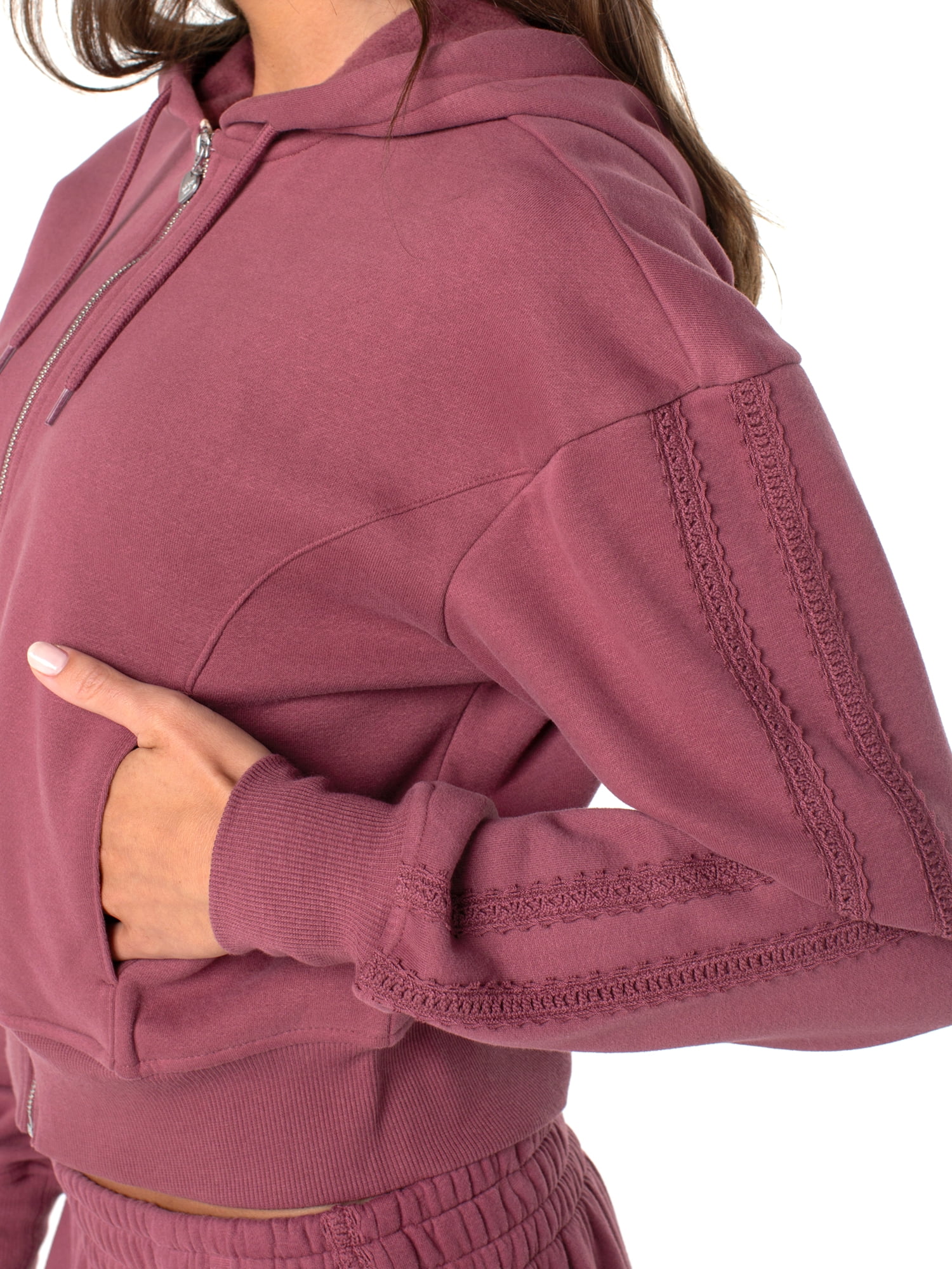 Celebrity Pink Women's and Women's Plus Zip Front Fleece Hoodie Sweatshirt, Sizes XS-4X