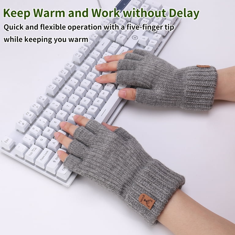Fingerless Half Finger Winter Gloves photo 7