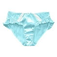 thumbnail image 4 of YDFCWXW Women's Satin Silk Lace Hipster Panties Low Waist Cute Bikini Frilly Lace Trim Underwear (Light Blue, S), 4 of 4