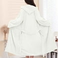 thumbnail image 4 of Taylonsss Womens Bathrobe Solid Color Plush Hooded 100% Cotton Quick-Dry Absorbent with Pocket Cozy Home Spa Robe, 4 of 4