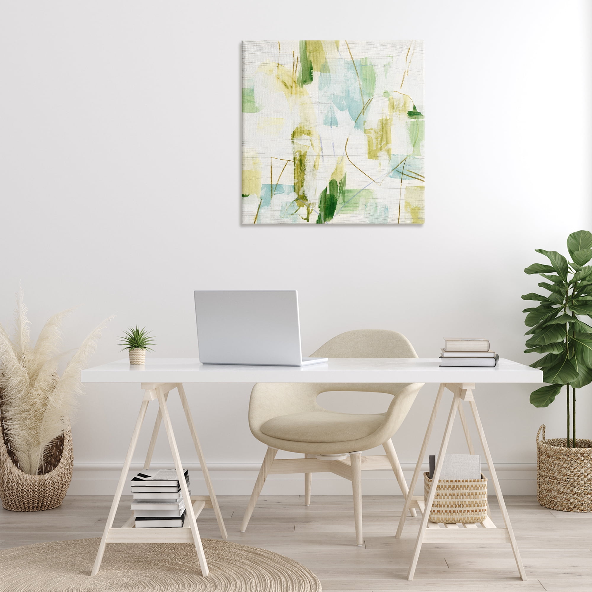 Stupell Industries Expressive Muted Abstraction Abstract Painting Gallery Wrapped Canvas Art Print Wall Art, 30 x 30