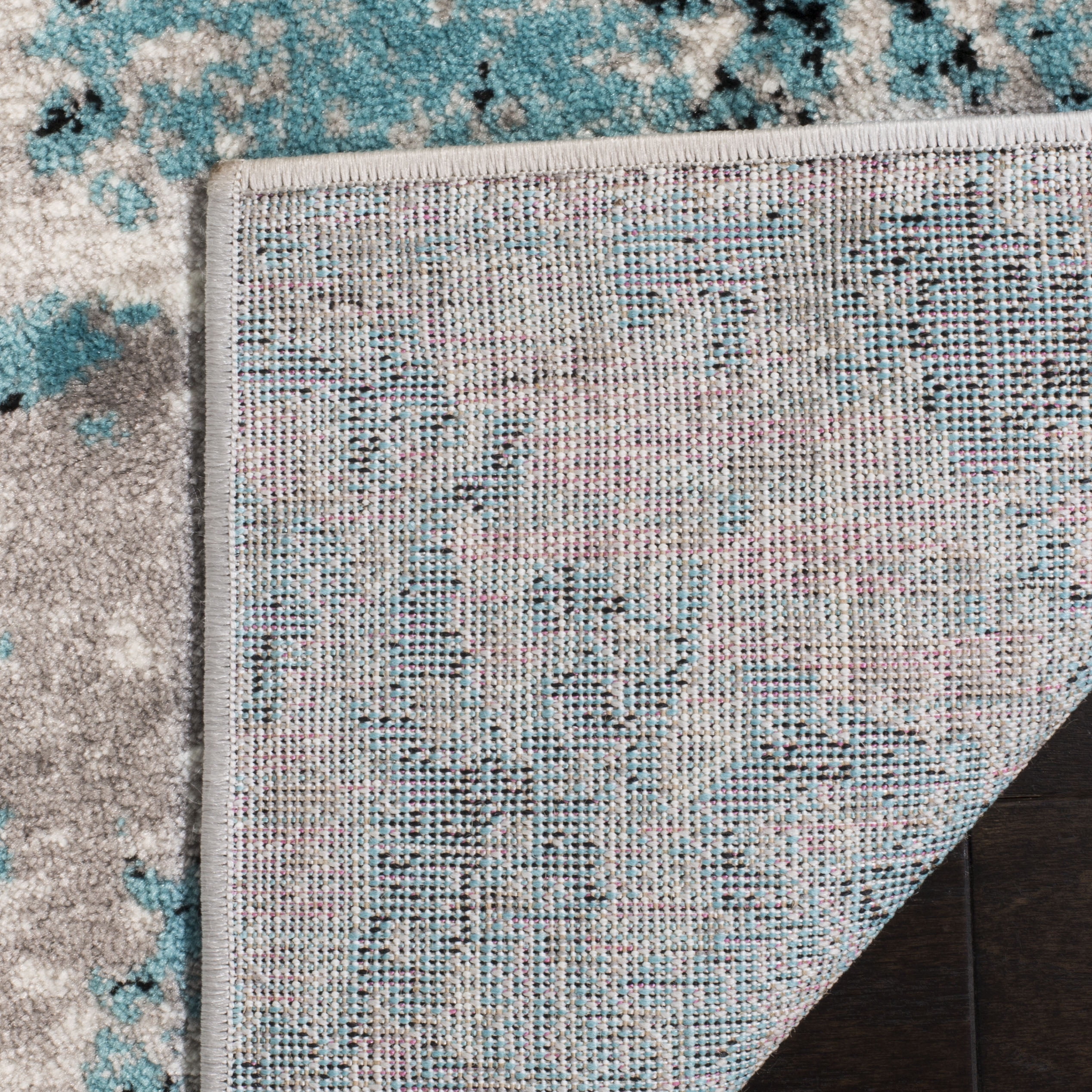 SAFAVIEH Skyler Joisse Abstract Runner Rug, Blue/Ivory, 2' x 8'