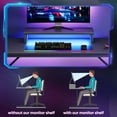 thumbnail image 4 of Bestier Bureau de Jeu 42 Pouces avec Lumières LED, Bureau d'Ordinateur avec Support pour Moniteur en Fibre de Carbone Noire pour Adultes, 4 of 8