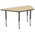thumbnail image 4 of ECR4Kids 30in x 60in Trapezoid Premium Thermo-Fused Adjustable Activity Table Maple/Black/Black - Super Leg, 4 of 8