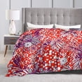 thumbnail image 6 of Red Floral Line Art Throw Blanket, Anti-Pilling Ultra-Soft Micro Fleece Cover Blanket for Bed Sofa, for All Seasons, 40"x30", 6 of 9
