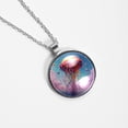 thumbnail image 4 of Jellyfish Glass Circular Pendant Necklace - Stunning Jewelry for Women, 4 of 5